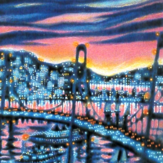 ジェームス・タルマージの絵画作品　タイトルは、サンセット・クルーズ
